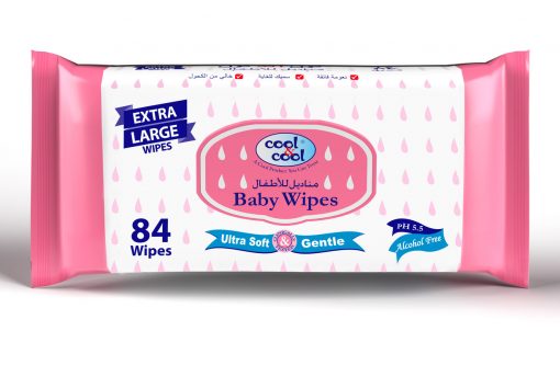 Cool & Cool Baby Wipes 84's, Extra Large Size