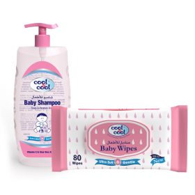 Cool & Cool Baby Shampoo 500ml + Baby Wipes 80's