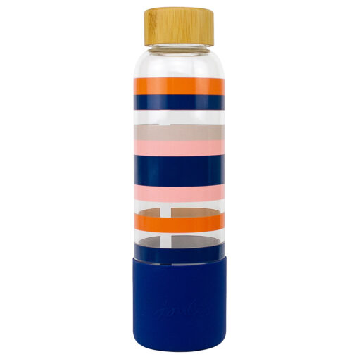 Joules Stripe Glass Water Bottle