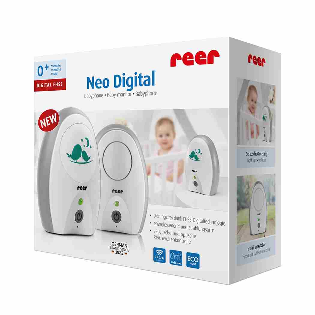 Reer Neo Digital Baby Monitor, 100% Low Radiation, LED Easy to Pager Function, With a Range of 250m. | Beautiful Bundles