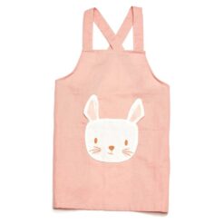 threadbear-design-rabbit-linen-apron-pink