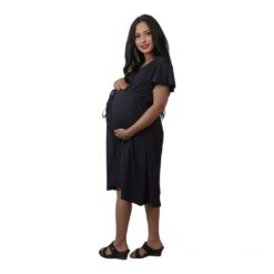 tummy-multicolour-organic-cotton-maternity-dress-with-drawstring