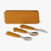 citron-silicone-cutlery-set-with-pouch-caramel