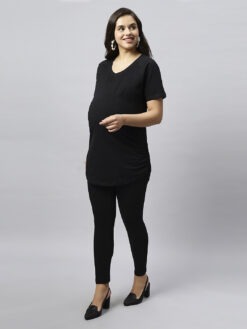 tummy-comfortable-maternity-set-2-pc-black