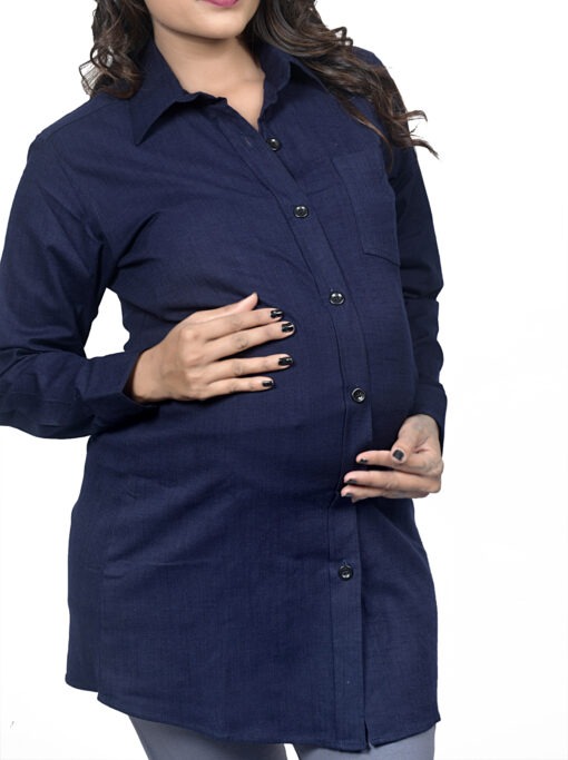 tummy-long-cotton-lycra-denim-maternity-shirt-dark-blue