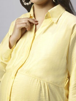tummy-long-cotton-maternity-shirt-lemon-yellow